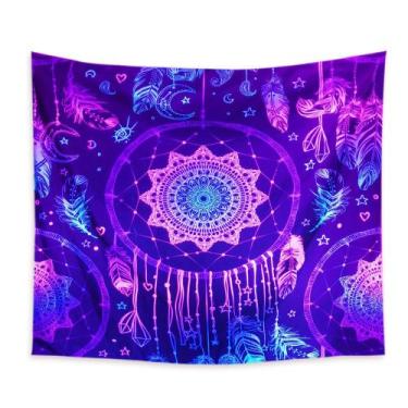 Imagem de Tapeçaria, mandala fluorescente, parede de flores, 150x150cm, microtec