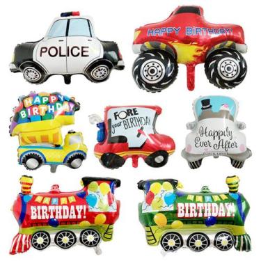Imagem de Kit de balões de festa Mylar Traffic Vehicles para crianças (7 unidade