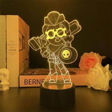 Imagem de Luz noturna LED 3D que muda de cor Brawls Stars Bulls para crianças - 