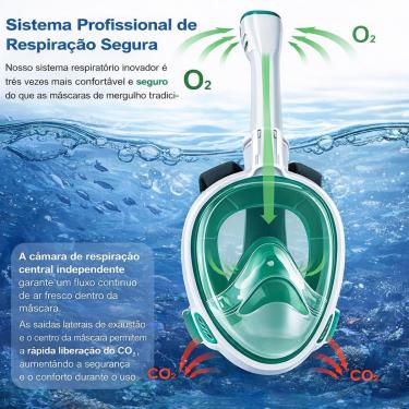Imagem de Mascara Subaquática de de Mergulho Gold Sports Full Face Confort Com Snorkel-Unissex