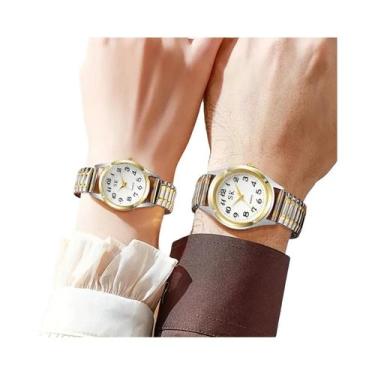 Imagem de Relógios De Pulso Casuais Unissex Com Pulseira Elástica - Pacote Com 2