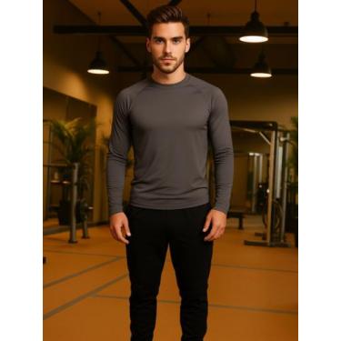 Imagem de Blusa Fitness Térmica Segunda Pele Camisa UV 50+ Academia Masculina In