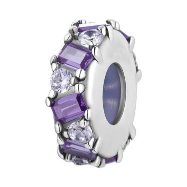 Imagem de Berloques De Silicone Com Zircônia Em Prata Esterlina 925 Para Pulseir