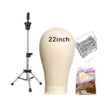 Imagem de Cabeça De Manequim Para Treinamento De Perucas Com Bloco De Lona E Sup