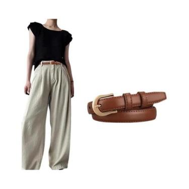 Imagem de Cinto Versátil Marrom Para Calças Western, Moda De Verão, Simples E Co