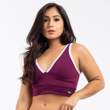Imagem de Top Fitness Feminino Academia Treino Decote V Viére - Vière, Vinho, G
