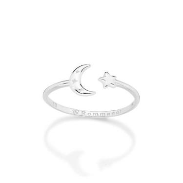 Imagem de Anel Ajustável Lua e Estrelas Prata 925 Rommanel 810385 Cor:PrataTaman