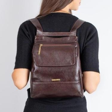 Imagem de Mochila pequena antifurto de couro Susan-Feminino