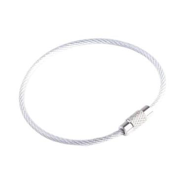 Imagem de Corda De Aço Inoxidável Para Chaveiro 10 Peças Com Trava De Rosca EDC,