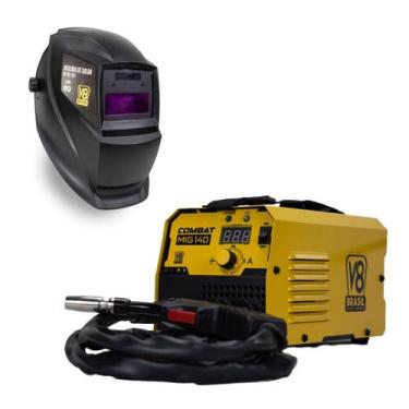 Imagem de Máquina de Solda Mig Combat 140 220V com Máscara de Solda Completa - V