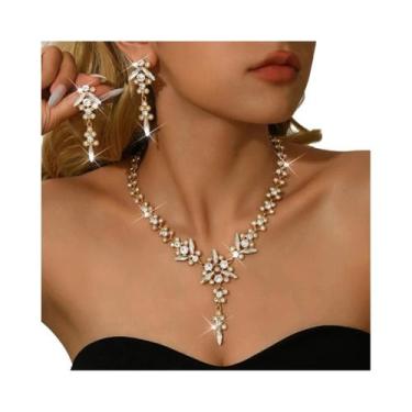 Imagem de Conjunto De Joias De Noiva De Alta Qualidade: Brincos E Colar Com Ping
