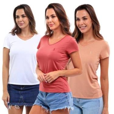 Imagem de Camiseta Feminina Gola V Viscolycra Conforto Dia A Dia-Feminino