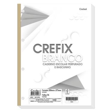 Imagem de Refil para Fichário Crefix Branco e Colorido 96 folhas Credeal, Branco