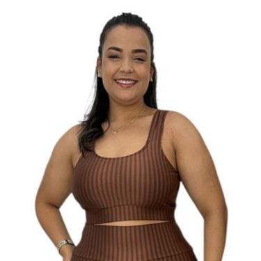 Imagem de Top Fitness Cropped de Academia Plus Size 3D Nicole-Feminino