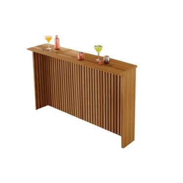 Imagem de Bancada Ilha Cozinha Painel Gourmet Imperatriz Ripado 120cm Freijó - N
