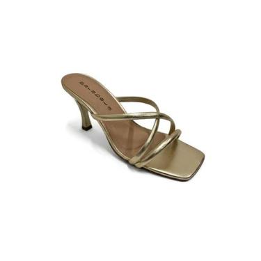 Imagem de Tamanco Feminino AD em Napa com Biqueira em Verniz - Parabela, Dourado