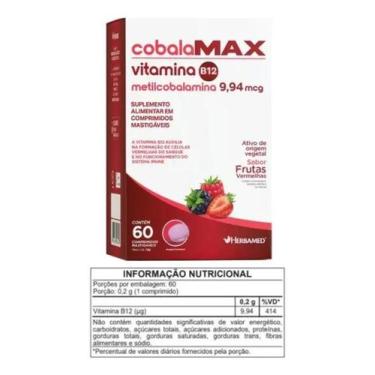 Imagem de Cobalamax - Vitamina B12 Metilcobalamina 9,94mcg 60 Comp Mast FV - Her