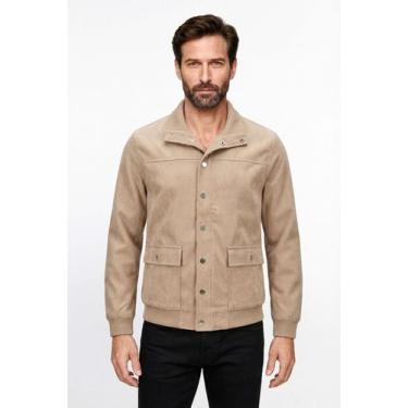 Imagem de Jaqueta masculina suede com botões e bolsos 69390 - - Kloze, Bege, G
