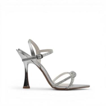 Imagem de Sandalia Salto Fino Festa 538712228 M Alt - DI VALENTINI, Prata, 35