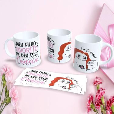 Imagem de Caneca Dia das Mães Flork 325ML Estampa 18 para Presente Criativo em Porcelana Branco O...