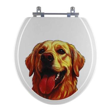 Imagem de Tampa de Vaso Decorado Golden Retriever Benfica para bacia Luzarte - P