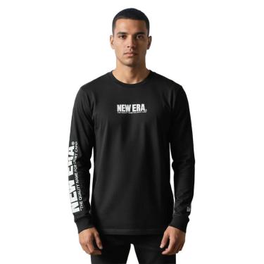 Imagem de CAMISETA MASCULINA NEW ERA MANGA LONGA CORE BRANDED NEI24TSH012 PRETA-Masculino