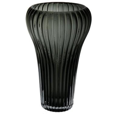Imagem de VASO DECORATIVO ENFEITE PLANTA REDONDO VIDRO 28x17x17cm FUME