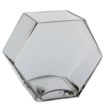 Imagem de VASO DECORATIVO ENFEITE PLANTA LOSANGO VIDRO 10x20x17cm TRANSPARENTE