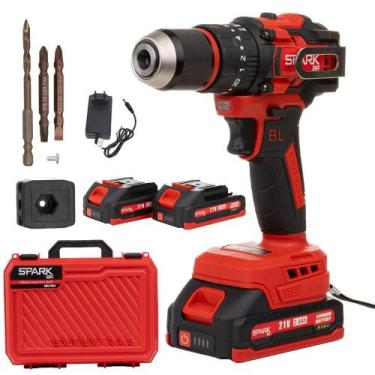 Imagem de Parafusadeira Furadeira Profissional Brushless 2000mAh 21V 2 Baterias 