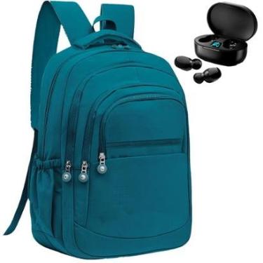 Imagem de Kit Mochila Feminina Escolar Grande Viagem Passeio + Fone Bluetooth Sem Fio-Feminino