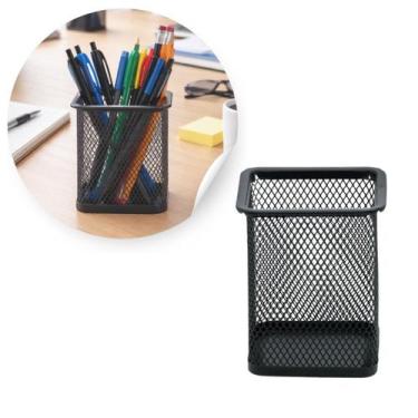 Imagem de Kit Porta canetas Aramado Preto Organizador Mesa Escritório - Morganit