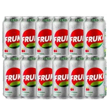 Imagem de Kit 12un Refrigerante Fruki Guaraná 350ml Zero Açucar Sem Glúten