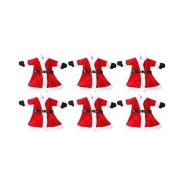 Imagem de Conjunto De 10 Capas Para Garrafa De Vinho Vermelhas De Natal, Sacolas