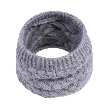 Imagem de Cachecol De Inverno Tricotado Para Mulheres, Quente E Grosso, Cor Sóli