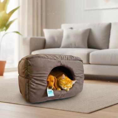 Imagem de Caminha Toca Luxo Gato Cães Lavavel Suede Marrom Macio Fofo - - Maxxim