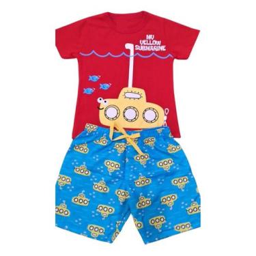 Imagem de Conjunto De Menino Roupa Infantil Verão 1 A6 Anos Kit Shorts - SUBMARI