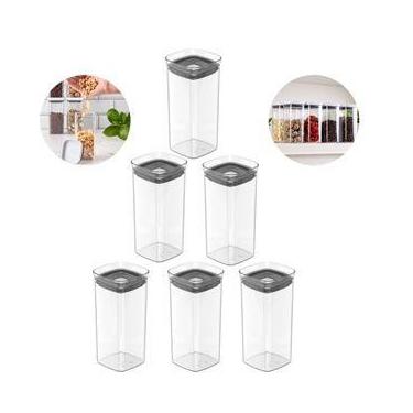 Imagem de Kit 6 Pçs Potes Herméticos Porta Temperos Condimentos - OU, Transparen