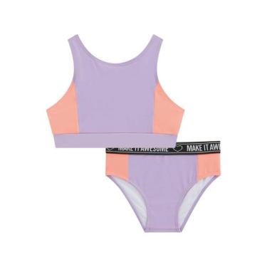 Imagem de Biquíni Infantil UV 50 Liso Lilás Infanti, Lilás, 4