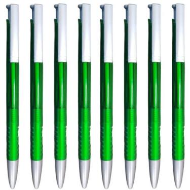 Imagem de Kit 100 Canetas esferográfica tinta azul sublimática cor verde - ataca