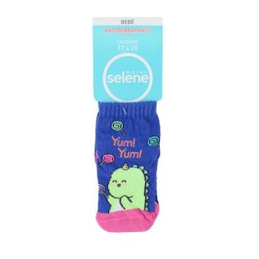 Imagem de Meia Infantil Feminina Selene Antiderrapante Azul - 133000, Azul, 21/2