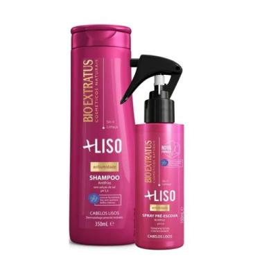 Imagem de Kit Bio Extratus +Liso Shampoo 350ml + Spray pré-escova 100ml