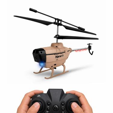 Imagem de Helicoptero Controle Remoto Black Eagle Nano com Sensor Obstaculos Luzes LED Marrom Draik
