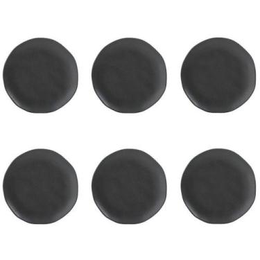 Imagem de Conjunto De Pratos De Sobremesa 06 Peças Orgânico Preto Matte Porto Br