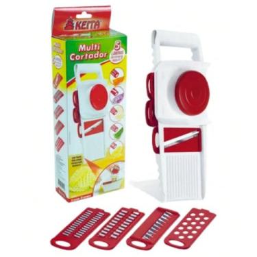 Imagem de Multi Cortador 5 Em 1 Fatiador Frutas Ralador Legumes Manual Branco - 