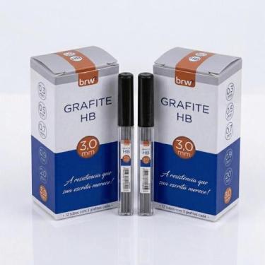 Imagem de Grafite 3.0mm HB BRW Kit 24 Tubos Profissional Para Desenho E Escrita 