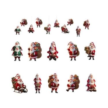Imagem de Decoração De Árvore De Natal Com Papai Noel Em 2D, 10 Peças De Pingent