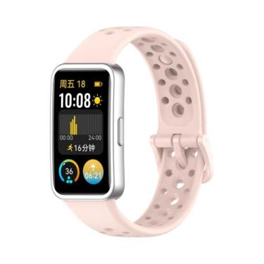 Imagem de Pulseira De Silicone Respirável Para Huawei Band 10 9 8 - Acessório De