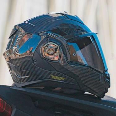 Imagem de Capacete ls2 ff901 robocop advant x carbon preto articulado, 58/m