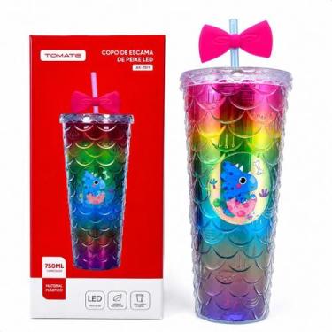 Imagem de Copo Infantil com LED 750ml com Tampa e Canudo Divertido Ursinho ou Di