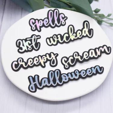 Imagem de Cortadores de Metal KSCRAFT Palavras de Halloween para Scrapbook DIY